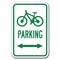 Signmission Bicycle Parking w/double arrow w/ Symbol 12inx18in Heavy Gauges, A-1218 Bicycle - Bicycle Pk double A-1218 Bicycle - Bicycle Pk double - alternate 1